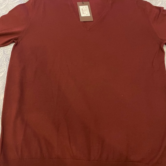 Gucci Men's V neck Wool Sweater Burgundy Size XL - Picture 4 of 9